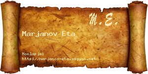 Marjanov Eta névjegykártya